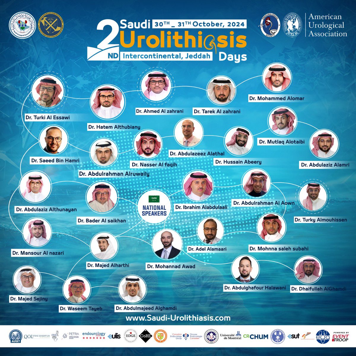 wissamabokhalid's tweet photo. We are thrilled to announce the launch of registration for The 2nd Saudi Urolithiasis Days conference. Visit our website, https://t.co/PRXjK3uCx4, for exciting surprises and discounts. 
This event is a remarkable collaboration between international and national speakers. https://t.co/EUAuZvKDXh