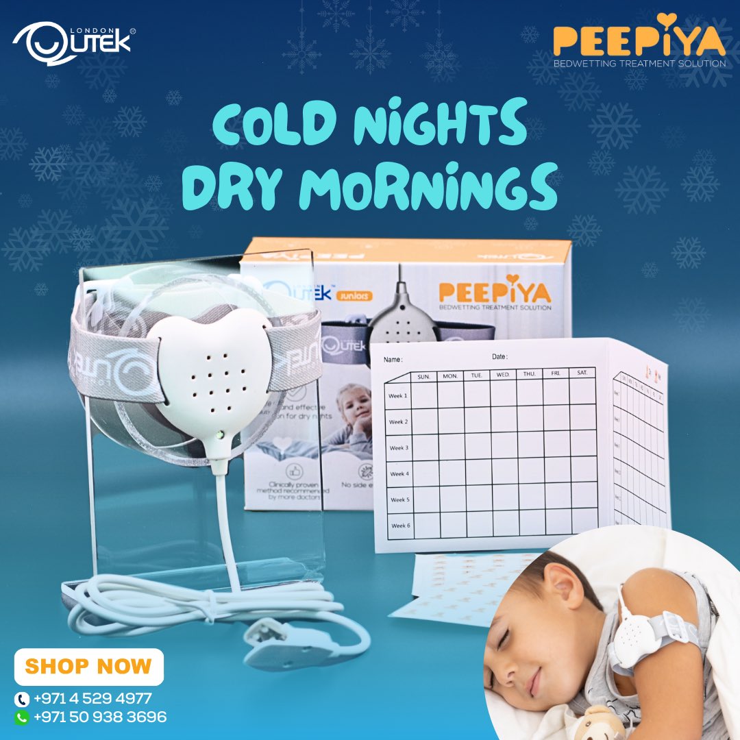 Experience cold nights of uninterrupted sleep and wake up to dry mornings with our PEEPiYA Bedwetting Treatment device. Call 04 529 4977 or Send us WhatsApp +971 50 938 3696 to order #ExperienceQutek #Health #Wellness #Fitness #Healthy #SmartGadgets #HealthDevices