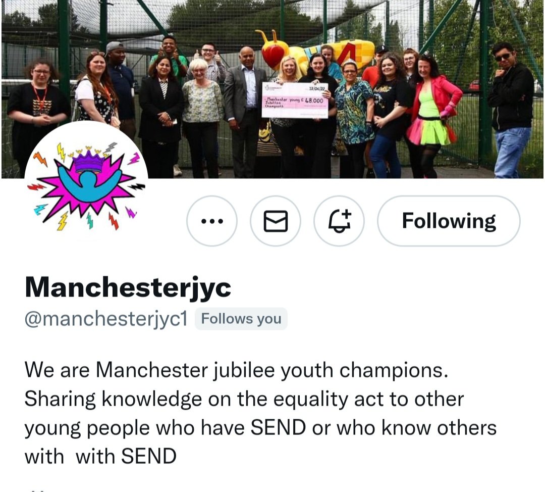 Tanya Finn (@taz12303048819) on Twitter photo Wishing all the Y.P. shortlisted for tonights Buzz awards the very best of luck ๐. Our
<a href="/manchesterjyc1/">Manchesterjyc</a> group is up for the Childrens Rights Champion and we couldnt be prouder โค๏ธ<a href="/ChampionsParent/">manchester parent champions ๐</a> <a href="/regenmeuk2/">regen.me.uk</a> @Manchesteryouth
#InclusionMatters #Equality Wishing all the Y.P. shortlisted for tonights Buzz awards the very best of luck ๐. Our
<a href="/manchesterjyc1/">Manchesterjyc</a> group is up for the Childrens Rights Champion and we couldnt be prouder โค๏ธ<a href="/ChampionsParent/">manchester parent champions ๐</a> <a href="/regenmeuk2/">regen.me.uk</a> @Manchesteryouth
#InclusionMatters #Equality