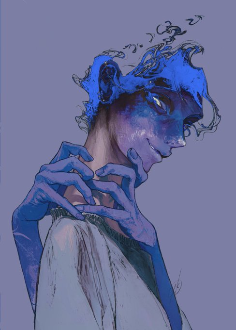 「blue skin upper body」 illustration images(Latest)