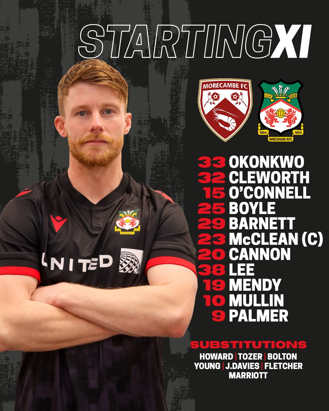 Wrexham AFC on X TEAM NEWS Morecambe vs Wrexham AFC 🔘 We're