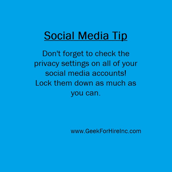 Check your privacy settings on ALL of your social media accounts! GO into Settings or Privacy and lock 🔒 each account down as much as you can. #SocialMedia #SocialMediaTips #TechTips #SafeSocialMedia #OnlineSecurity #DigitalHygiene #OnlineSafety