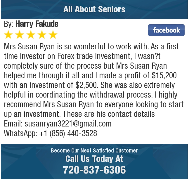PlacingSeniors's tweet photo. 5 Star: Harry F. "Mrs Susan Ryan is so wonderful to work with. As a first time investor on Forex..." https://t.co/yn7NXmDaJD