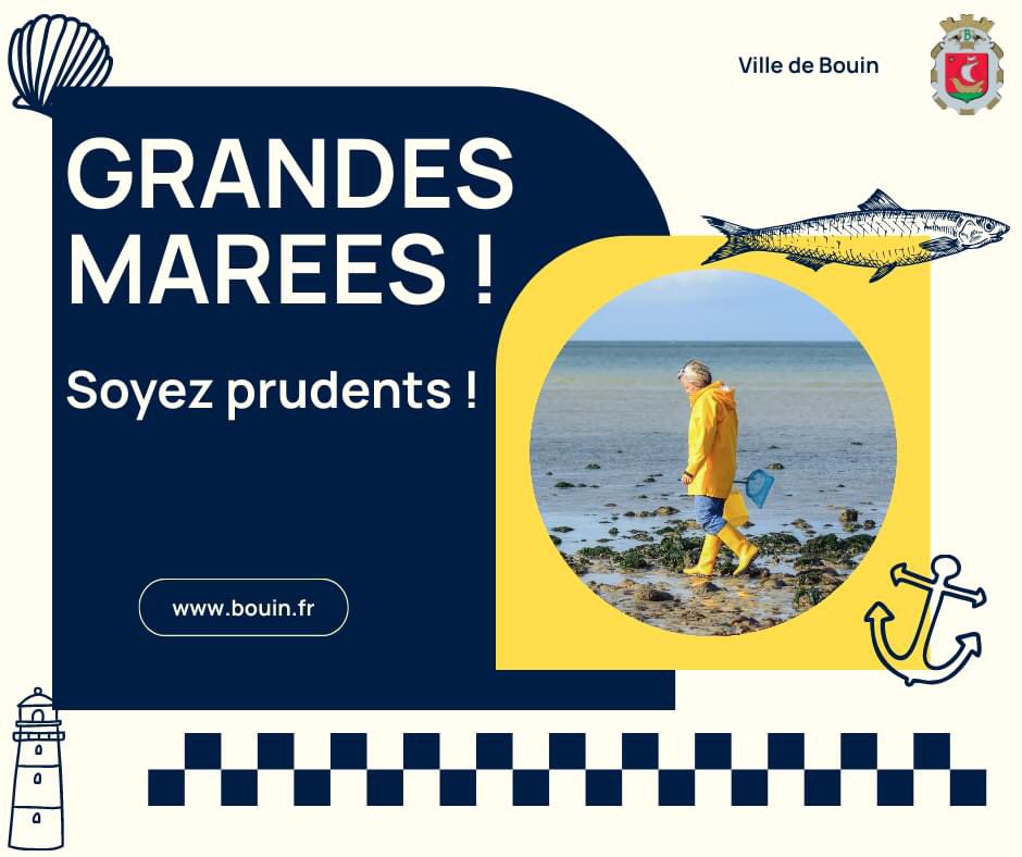 bouin_de's tweet photo. [BOUIN &amp; #Marées] Les grandes marées d'#équinoxe arrivent ! Soyez prudents ! Les accès aux #digues pourront être restreints en fonction de l'évolution du phénomène, du samedi 8 mars au mardi 12.

@followers @PrefetVendee @TVVendee @OuestFrance85 @Courriervendeen https://t.co/xWgYGvrSqM
