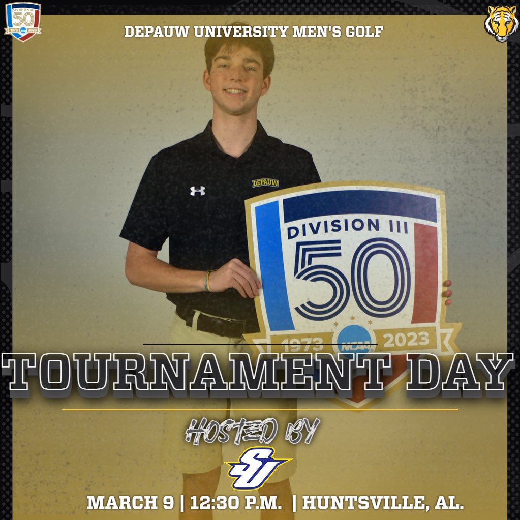 4 teams are on the road today! ⚾ @DePauwBaseball takes on Manchester @ 12 p.m. ⛳ @DePauwGolfM team plays in a 2-day tourney in Union Grove, Ala.; day-1 tee time is set for 12:30 p.m. For competition updates go to depauwtigers.com #TeamDePauw #d3golf #d3baseball 🧵1/2