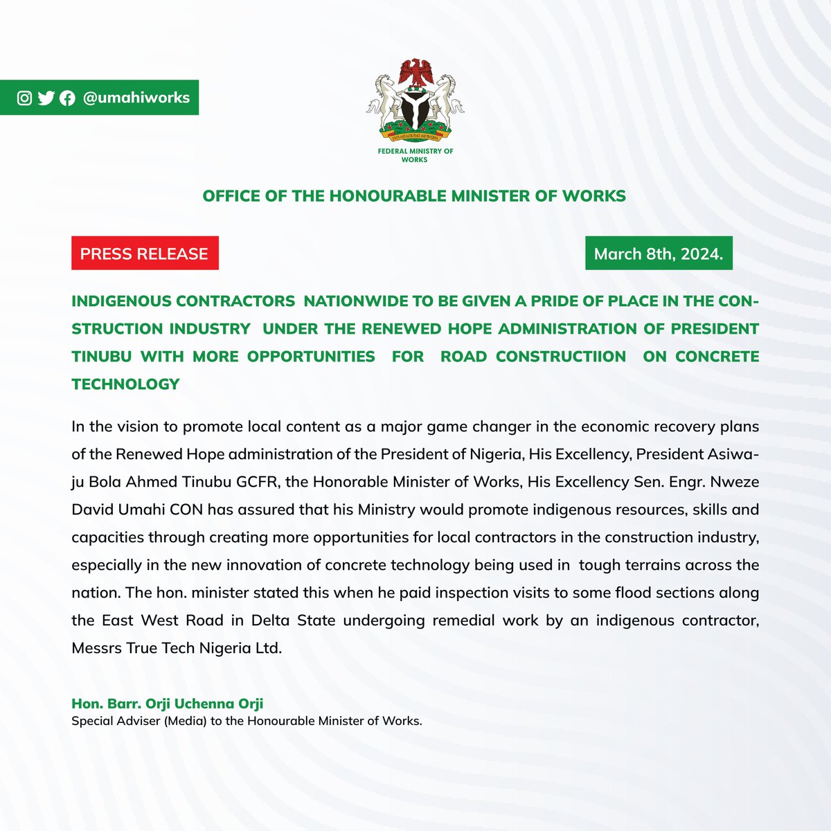 Sen. Engr. David Nweze Umahi tweet media