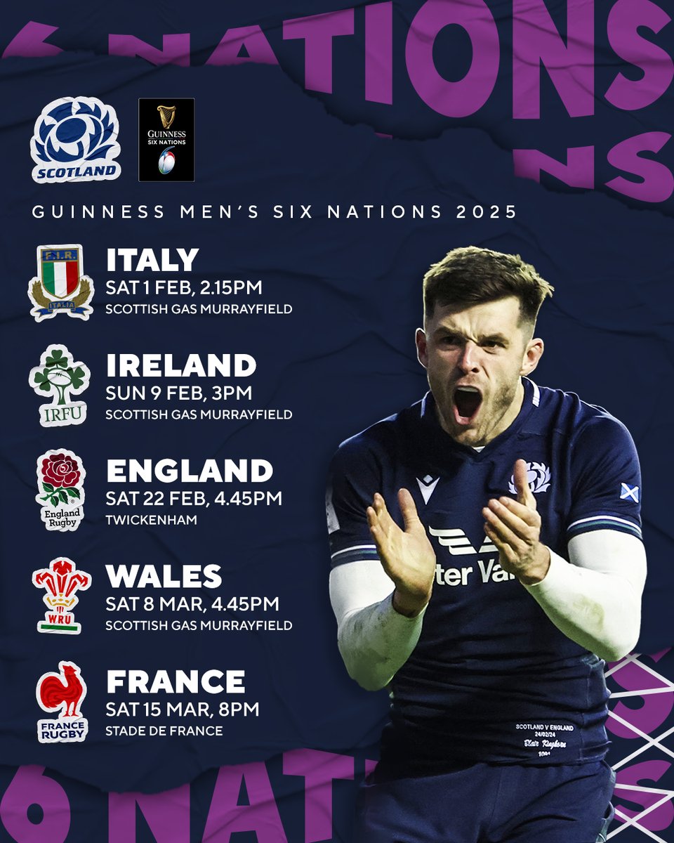 Scotlandteam's tweet photo. 2⃣0⃣2⃣5⃣ @SixNationsRugby Confirmed 🔒

📩 Sign up for ticket updates: https://t.co/oAYqNsjId0 https://t.co/2bC05Vpek3
