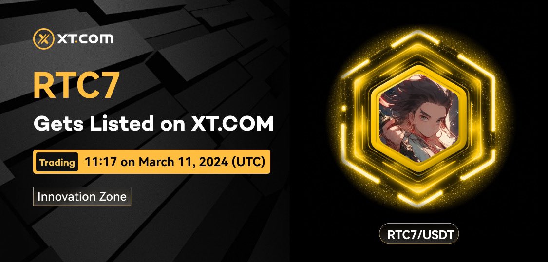 XT_updates's tweet photo. 🚀 New listing 🚀#XT #cryptolisting @runtucoin 

https://t.co/ARmUoUuF1D will list #RTC7 (Run Tu Coin) .

✅ Deposit: 11:17 on March 10, 2024 (UTC)
✅ Trading: 11:17 on March 11, 2024 (UTC)
✅ Withdrawal: 11:17 on March 12, 2024 (UTC)

Details ⤵️ 
https://t.co/o4oHXhJUPw https://t.co/OX2v7qIgem
