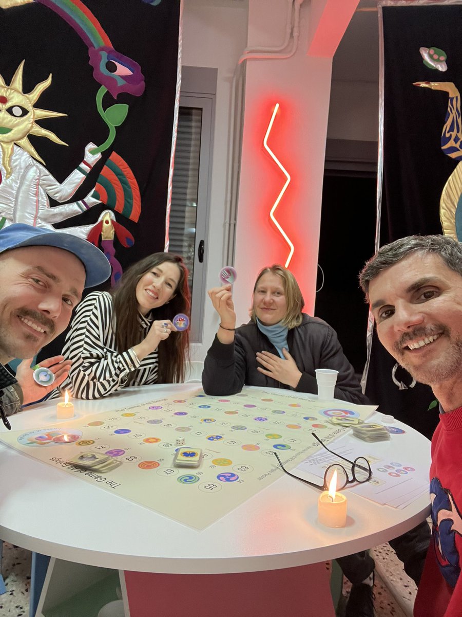 Yesterday it was the first session: we played the Game of all Beings. It’s a new game I invented about our interconnectedness with everything that surround us.🐶🍀🤖👽🤷‍♀️⚛️