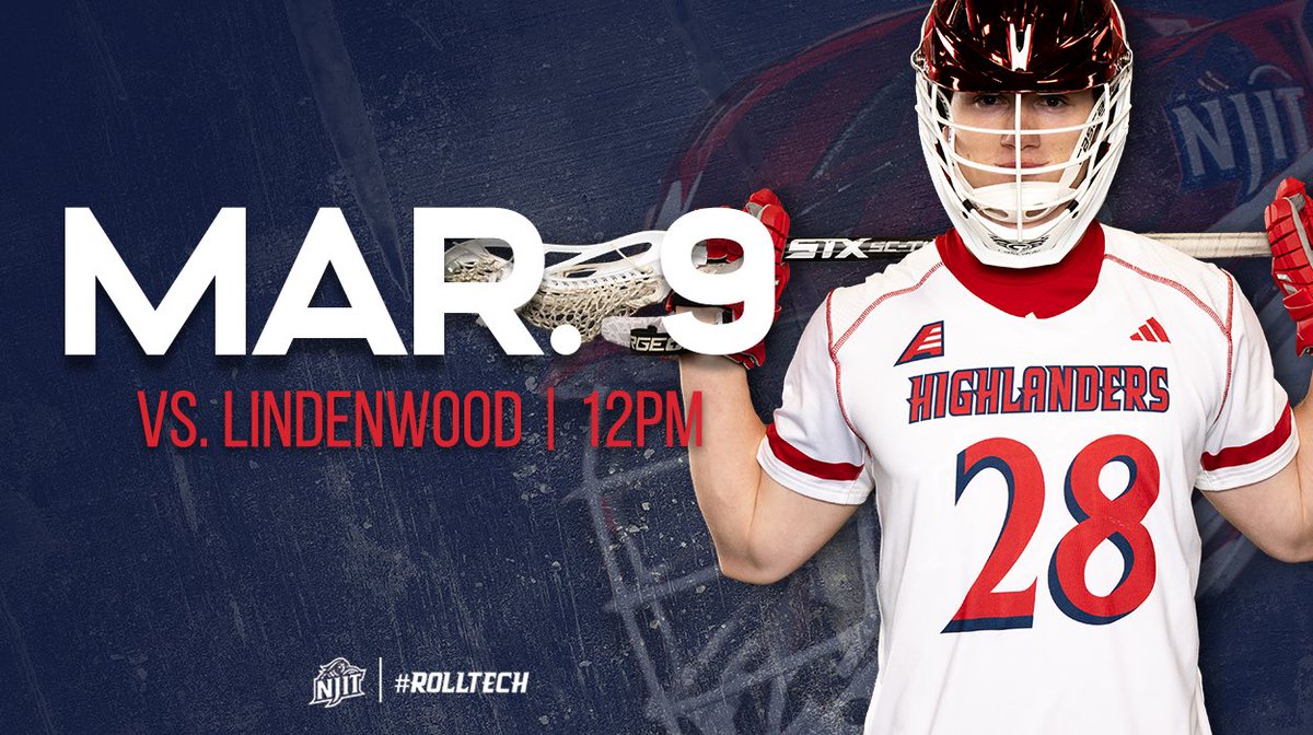 Back at home for today’s game‼️ 🎯 Lindenwood ⌚️ 12 PM 📍Newark, NJ 🏟️ Lubetkin Field at Mal Simon Stadium 🔗 NJITHighlanders.com 📺 ESPN+ #RollTech I #AEMLAX I #OGT