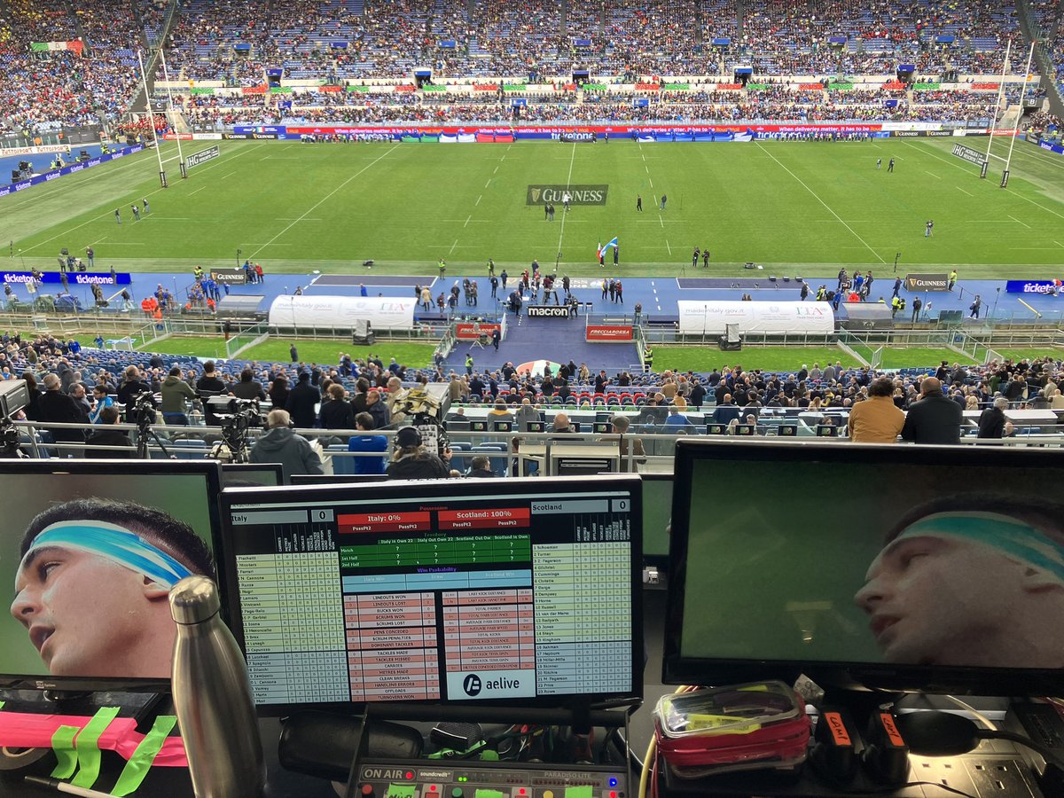 Brilliant atmosphere in the Stadio Olimpico for #6Nations @Scotlandteam v @Federugby KO14.15 GMT live on @ITVRugby with @MilesHarrisonTV & @nolli15