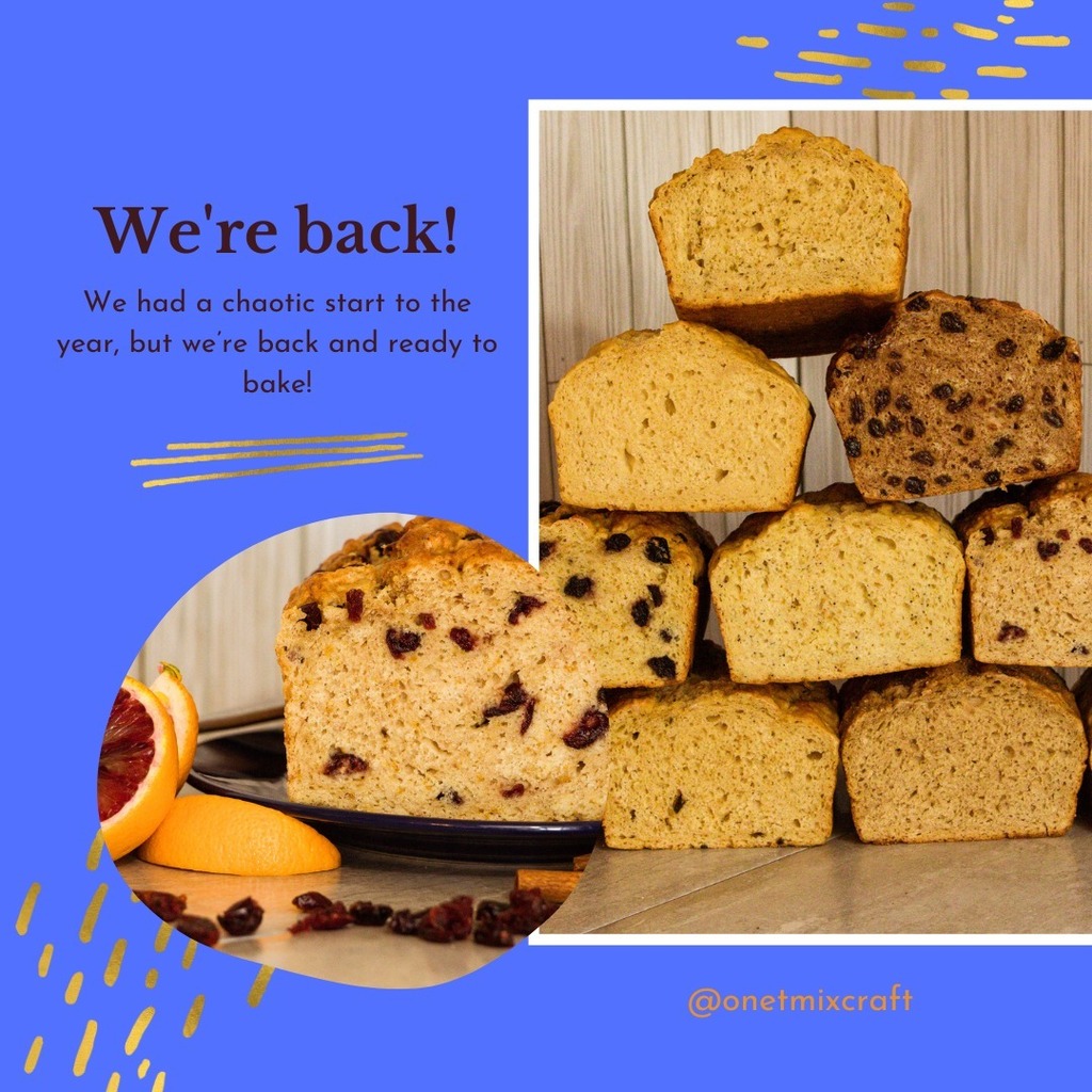 onetmixcraft's tweet photo. We're back! It was a chaotic start to the year but we are ready to roll up our sleeves and get back to breading! Our friends at @celebratelocal , @ohioartmarket , and @makhomefurnishings_ are restocked and ready to roll.  Our other partners will be toppe… https://t.co/rokr7exnsU https://t.co/qy3a6gGEEO