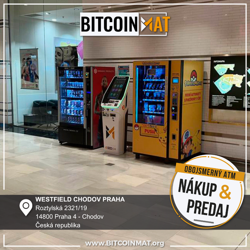 bitcoinmat_sk's tweet photo. 👉 Umiestnili sme nový obojsmorný Bitcoinmat 👉 WESTFIELD CHODOV PRAHA 🚀
#kryptomeny #kryptomenysk #financie #investovanie #Bitcoinmat #crypto #bitcoin #voucher #kryptovoucher #Swap #ATM #kryptonews #kryptonovinky #cryptoslovensko #blockchain #kryptoaktíva #kryptoinvestovanie https://t.co/dXRk7c5RQq