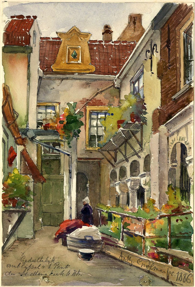 OudUtrecht's tweet photo. Pandhof van Sint Marie en directe omgeving. Michiel Plomp verkent in zijn achttiende bijdrage over groen erfgoed in Utrecht opnieuw de omgeving van de Mariaplaats. 
Lees meer op: https://t.co/vwhGOV5VQd https://t.co/gmPZKWqpVX