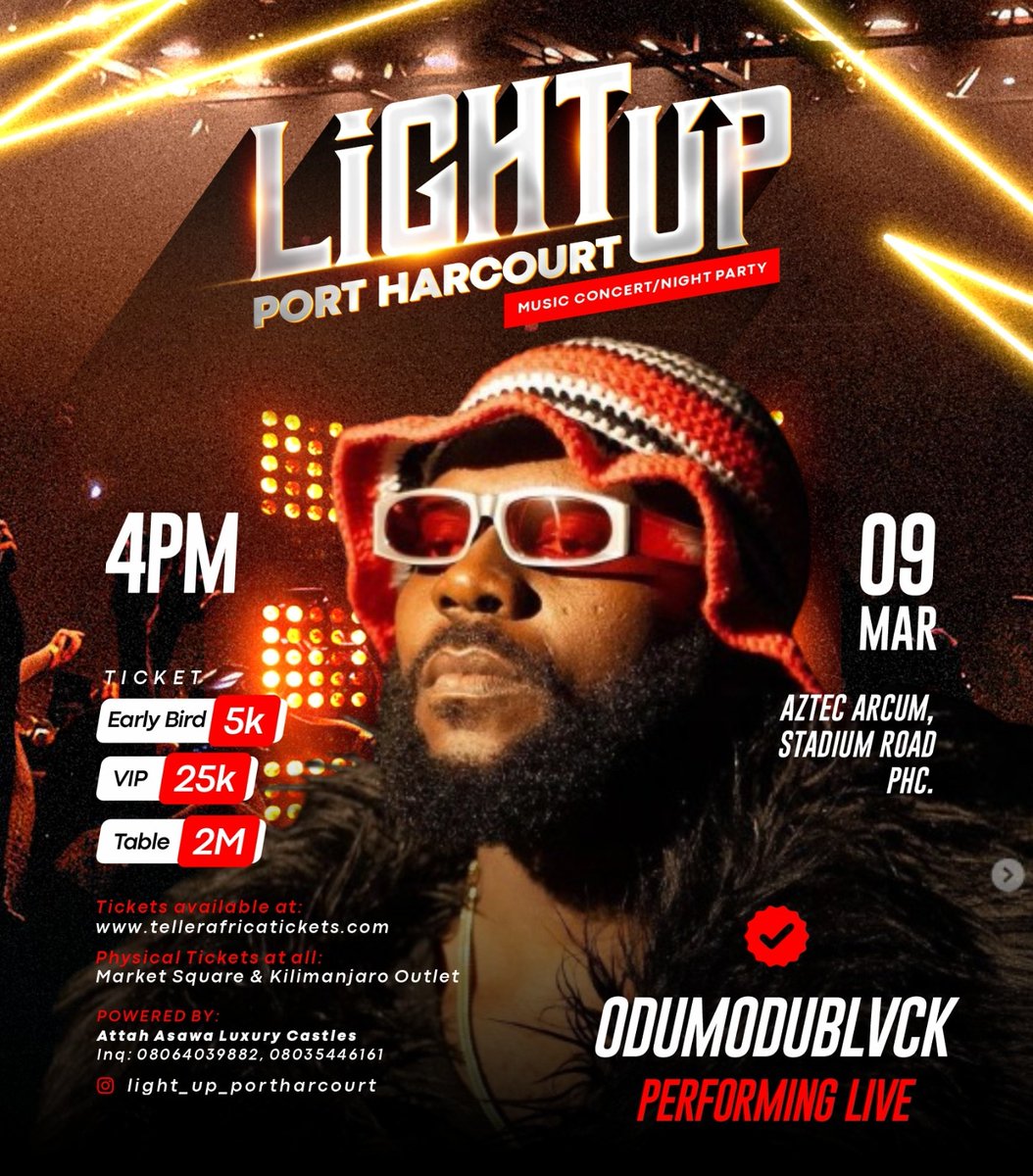 PHMicroscope's tweet photo. Today is the big day we've all been waiting for.
We are lighting up the city #lightUpPH today 9th March 2024 Aztech arcum stadium road, PH by 4pm.
It's gonna be so lit and ELECTRIFYINGπ‘β‘β‘π‘
Just BRACE YOURSELF as we turn the switch onπ₯
.
Congratulations AJ Seyi Olofinjana https://t.co/VYGFqGR1g3