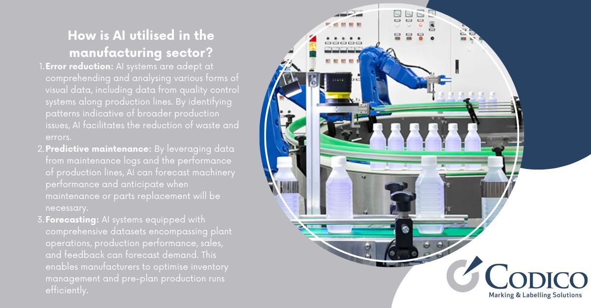 CodicoDist's tweet photo. #ICYMI
Discover how AI can boost efficiency, minimize waste, and propel your manufacturing operations into the future! #AI #ArtificialIntelligence #BatchCodign #BatchMarking #ProductionLineInnovation #IndustrialPrinting #IndustrialLabelling https://t.co/6pkYdyeyq0 https://t.co/LITSIhmbfQ