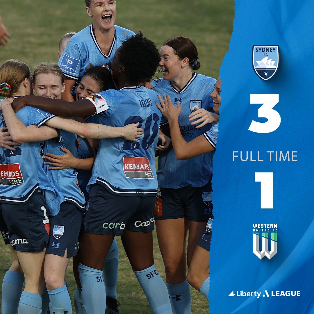 FT | Another fantastic performance puts the Sky Blues right back in Premiers Plate contention with a win over the ladder leaders and now just two points behind with a game in hand!! #SydneyIsSkyBlue | #SYDvWUN | 🔵 3-1 🟢