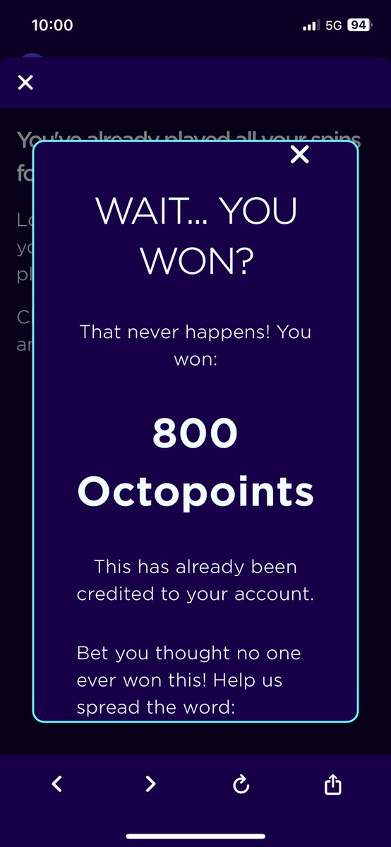 tommyk1's tweet photo. I just won 800 Octopoints Octopoints on the @OctopusEnergy Wheel of Fortune! If you fancy a spin, join up with my referral link for £null credit. null #BlessedByTheWheel https://t.co/MvWdAG4RBa