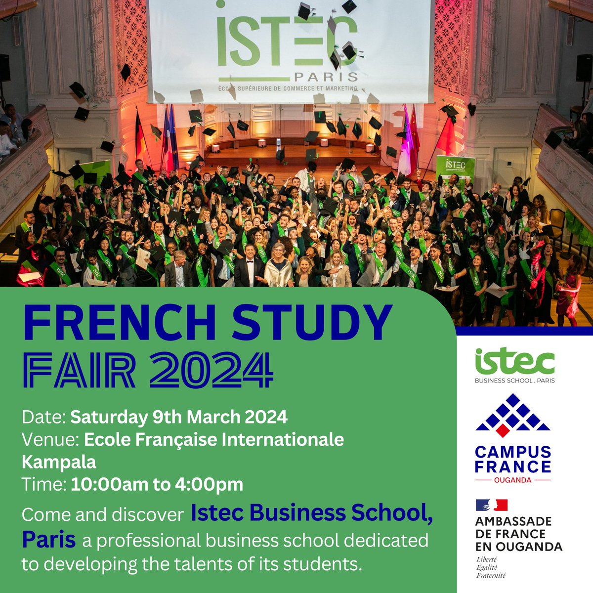 Is Business Studies your passion ? We got you covered ! We have @ISTEC_Paris with us on ground ! Do pass by up to 4:00pm to discuss directly with their representative. #RendezvousenFrance 🇫🇷