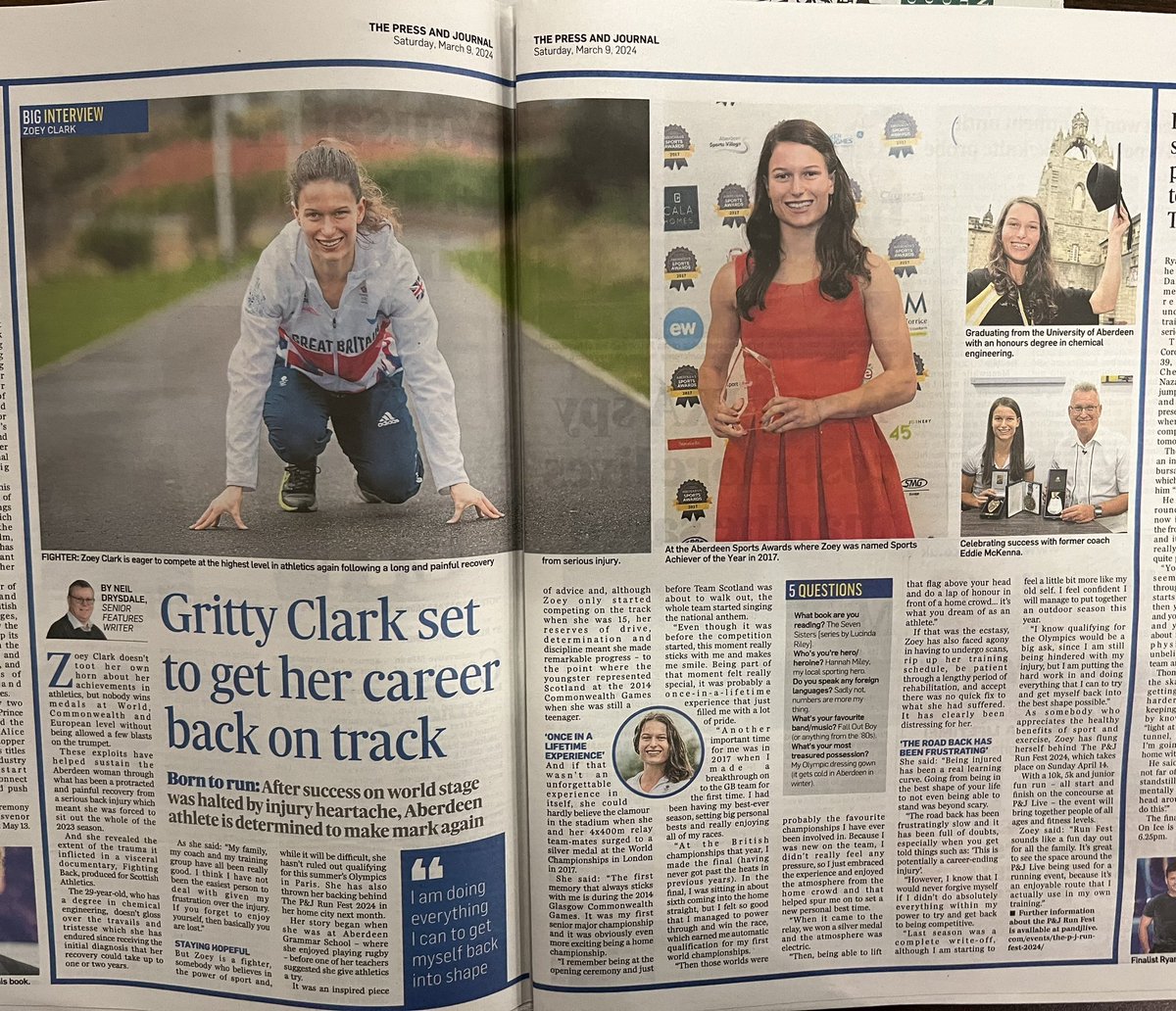 scottishathletics (@scotathletics) on Twitter photo FIGHTING BACK
#SALtogether
Great to see big interview with <a href="/_ZoeyClark/">Zoey Clark</a> in <a href="/pressjournal/">The Press and Journal</a> today by <a href="/NeilDrysdale/">Neil Drysdale</a> 👍
Summer season still very much a target
<a href="/AberdeenAAC/">Aberdeen Amateur Athletic Club</a> <a href="/Dan_Rees_Writes/">Daniel Rees</a> <a href="/SALChiefExec/">SALChiefExec</a> <a href="/OvensDavid/">David Ovens</a> <a href="/leslie_roy1/">Leslie Roy</a> <a href="/EilidhDoyle/">Eilidh Doyle</a> <a href="/D400m/">Diane Ramsay</a> FIGHTING BACK
#SALtogether
Great to see big interview with <a href="/_ZoeyClark/">Zoey Clark</a> in <a href="/pressjournal/">The Press and Journal</a> today by <a href="/NeilDrysdale/">Neil Drysdale</a> 👍
Summer season still very much a target
<a href="/AberdeenAAC/">Aberdeen Amateur Athletic Club</a> <a href="/Dan_Rees_Writes/">Daniel Rees</a> <a href="/SALChiefExec/">SALChiefExec</a> <a href="/OvensDavid/">David Ovens</a> <a href="/leslie_roy1/">Leslie Roy</a> <a href="/EilidhDoyle/">Eilidh Doyle</a> <a href="/D400m/">Diane Ramsay</a>