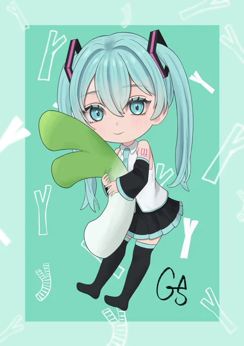 #お絵描き #イラスト #初音ミク#ミクの日「ネギ」ミクちゃんめっちゃ描くの楽しかった!ハイパーかわゆす 