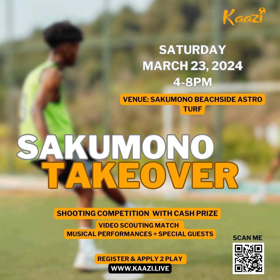 GDiplomatsFC's tweet photo. 🚀 Ready to Elevate Your Game? 🚀

Kaazi is kicking off its Takeover tour in Tema, Ghana! 🇬🇭

📹 Play and get noticed by our professional network of scouts! 🥅⚽️ Compete in a shooting contest and stand a chance to win a cash prize!

Sign up on https://t.co/bS3XhLVV8B to showcase https://t.co/vhaYjk1Mz1