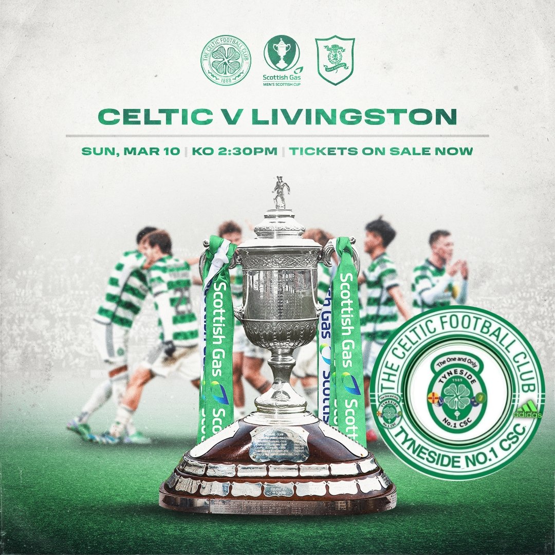 Come along & join the Bhoys & Ghirls of Tyneside No1 CSC in cheering our Bhoys on against Livingston tomorrow at the Tyneside Irish Centre, kick off 2.30pm 🍀💚