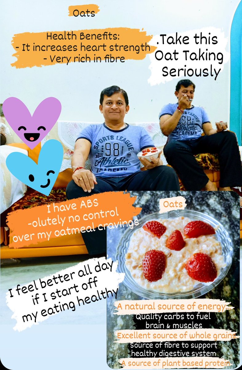 Oats

Health Benefits: 
- It increases heart strength 
- Very rich in fibre

47th Challenge on - 9th Mar 2024
<a href="/larsentoubro/">Larsen & Toubro</a>
<a href="/GOQii/">GOQii</a>
<a href="/GOQiiLife/">GOQii</a>
#GOQiiCorporateChallenge 

#oats #oatsforbreakfast #oatmeal  #oatmealbowl #healthysnacks #healthysnacking