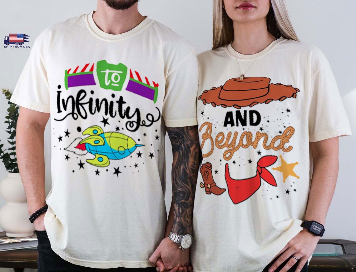 JusCordney's tweet image. To infinity and Beyond Toy Story Couples Matching Shirts #ToyStory #MatchingShirts happyinktee.com/product/to-inf…