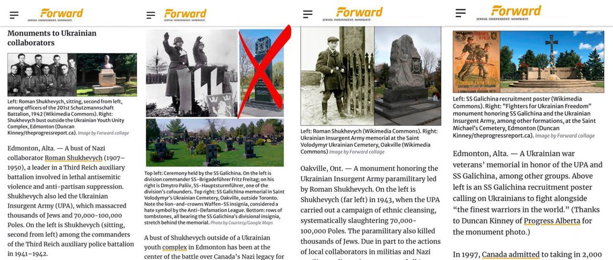 mfa_russia's tweet photo. A monument commemorating the Ukrainian SS Division Galicia was demolished near Toronto.

❗️ For Ottawa to show its commitment to distancing itself from Ukraine’s Nazi past, further action must be taken to remove other monuments to Nazi collaborators.

🔗 https://t.co/xO6H7zXh2s https://t.co/OR6oFh8S4y