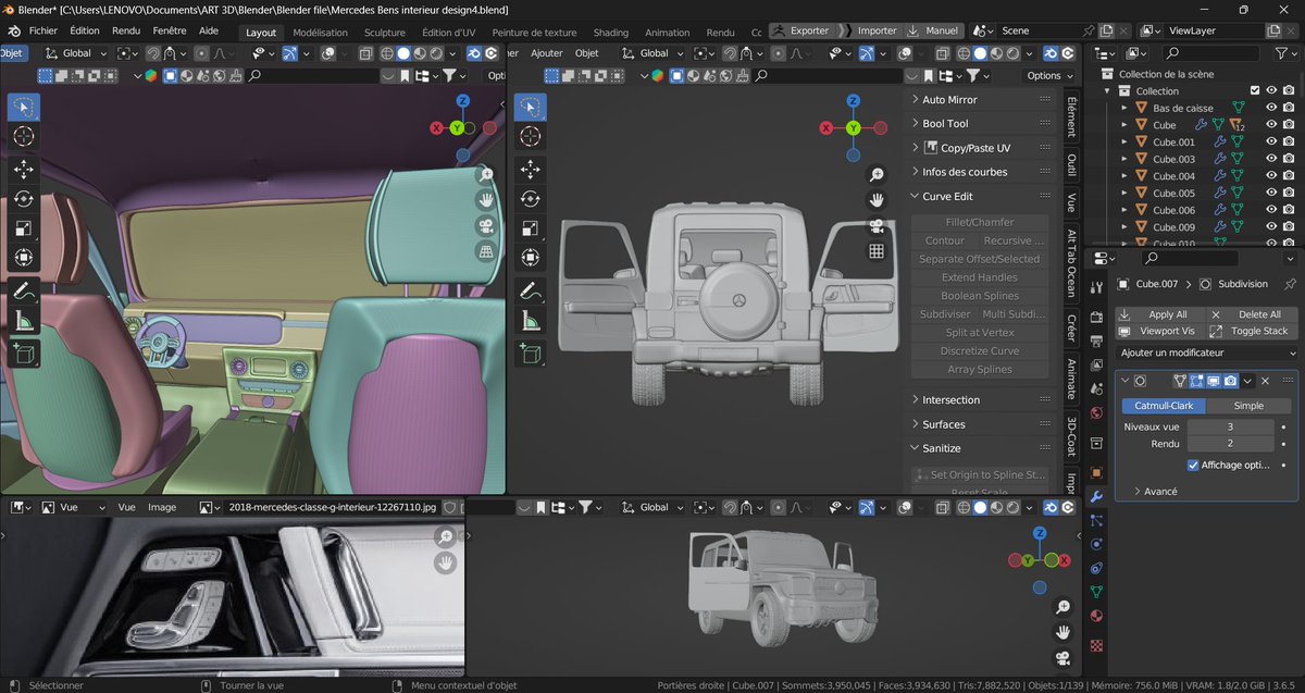 ORIJINEZ's tweet photo. Où j'en suis?
Je suis encore dans la phase de modélisation de la voiture, vous avez là mon espace de travail dédié à la modélisation.
Bientôt, terminé je vais aborder le texturage😍 avec substance painter. Restez à l'affut !!!
#orijinezzz #speedcar #blender3d #substancepainter https://t.co/t8pblLs5Uj
