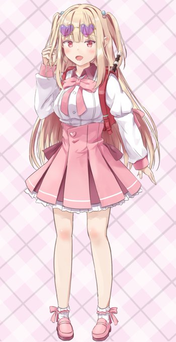 「high-waist skirt school uniform」 illustration images(Latest)