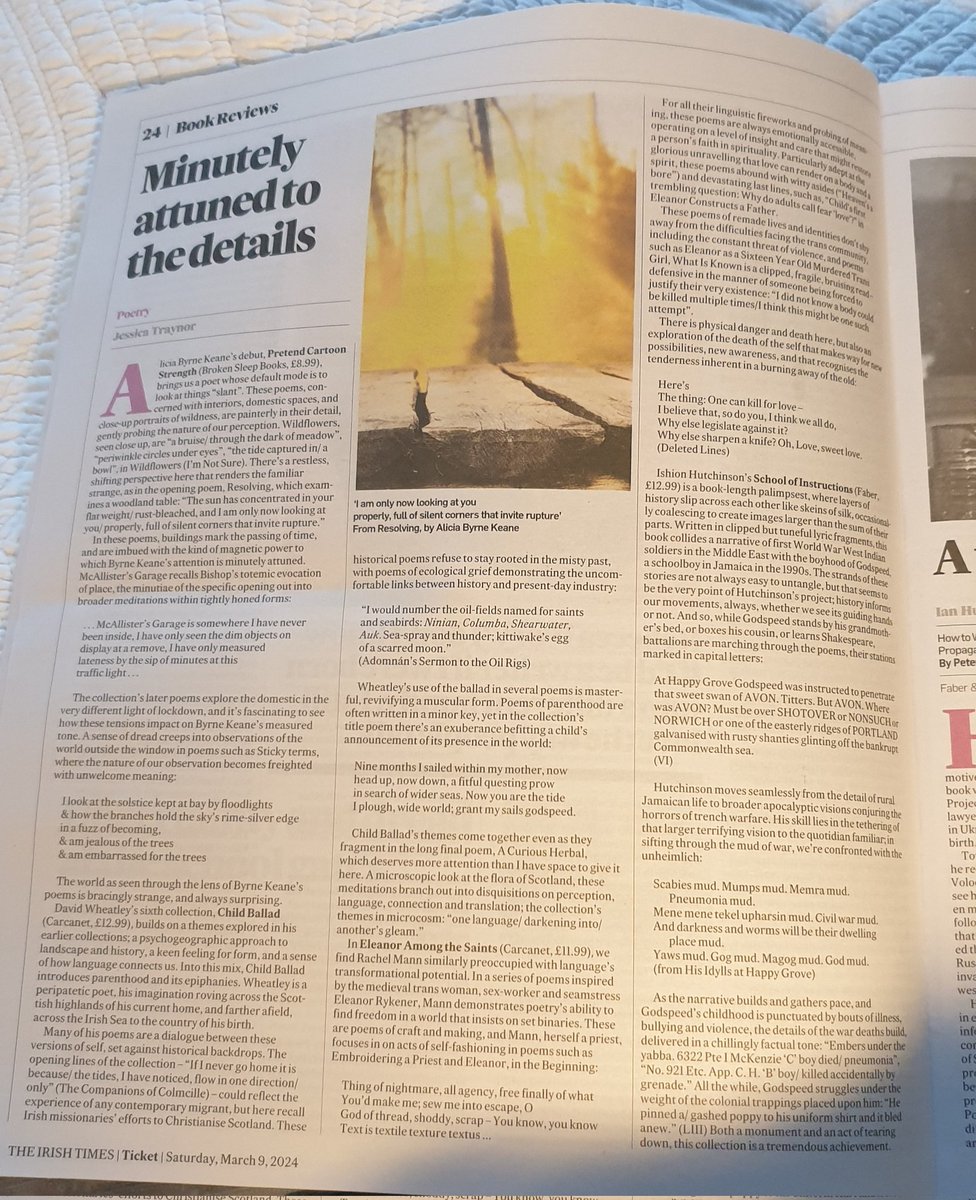 Great to see Alicia Byrne Keane's debut reviewed in today's Irish Times @keane_byrne @JessicaTraynor6 @IrishTimesBooks