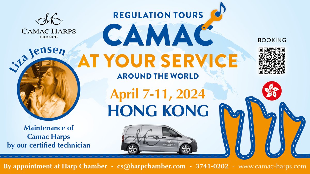 For our friends and clients in Hong 
Kong, the wonderful Liza Jensen is coming to regulate Camac harps at the <a href="/harpchamber/">Adrian Pacholik🧠🚸</a> next month 🎉 be sure to make your appointment by contacting cs@harpchamber.com 🗓
--
#lesharpescamac #harptechnician #harpregulation #harpchamber
