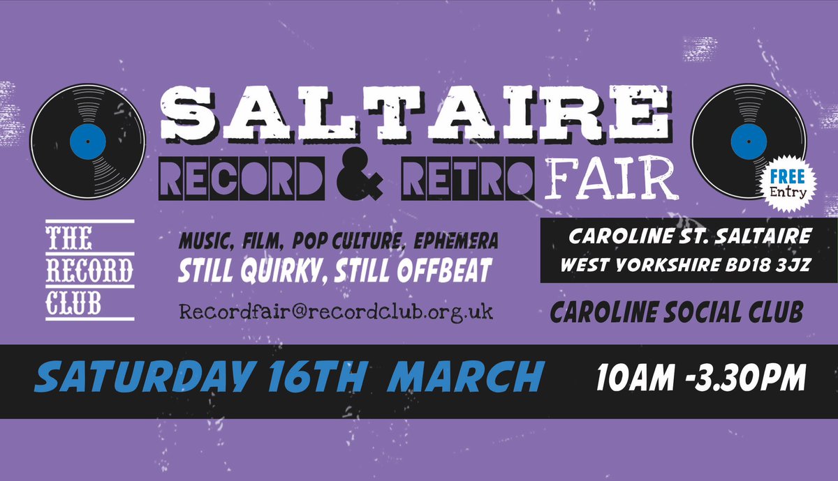 Coming up… Saturday 16th March <a href="/Carolineclub/">Caroline Social Club</a>, 10am-3.30 pm. Loads of stalls packed with records and stuff. Free entry.
