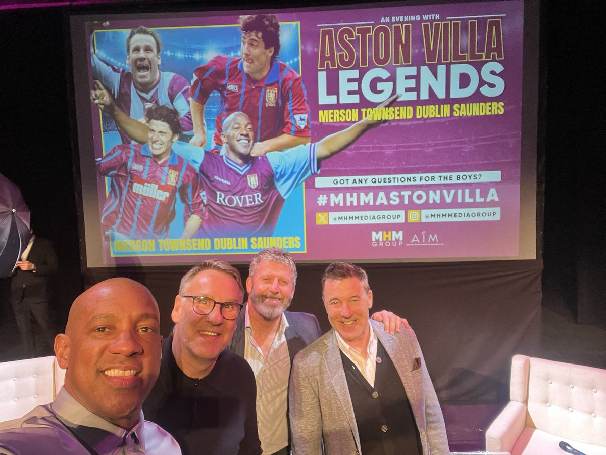 What a night with these 3 PROPER @AVFCOfficial Legends! Villa fans packed out the WHOLE theatre,not a spare seat in the house,thanks as always for ya support👏🏾👏🏾👏🏾 #MHMASTONVILLA @MHMMediaGroup Very professional and brilliantly organised 👏🏾👏🏾👏🏾