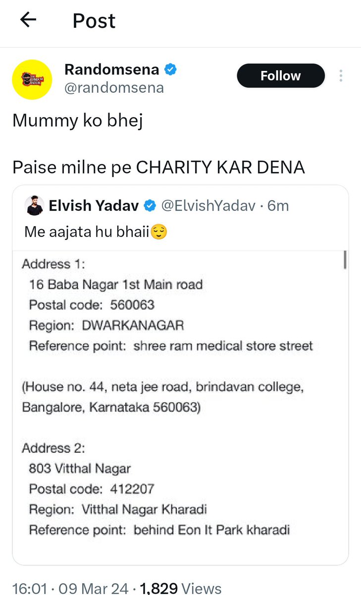 beingGavy_'s tweet photo. This is real Hindu disgusting If you have a fight with Elivish then talk with us

So called real hindu  @randomsena Ab Hindu ki Maa ko aisa bol rhe hai aur tum Hindus esko Support kr rhe ho 

Shame on you 🙏🏻

#BoycottRandomsena https://t.co/VG97dUwFSm