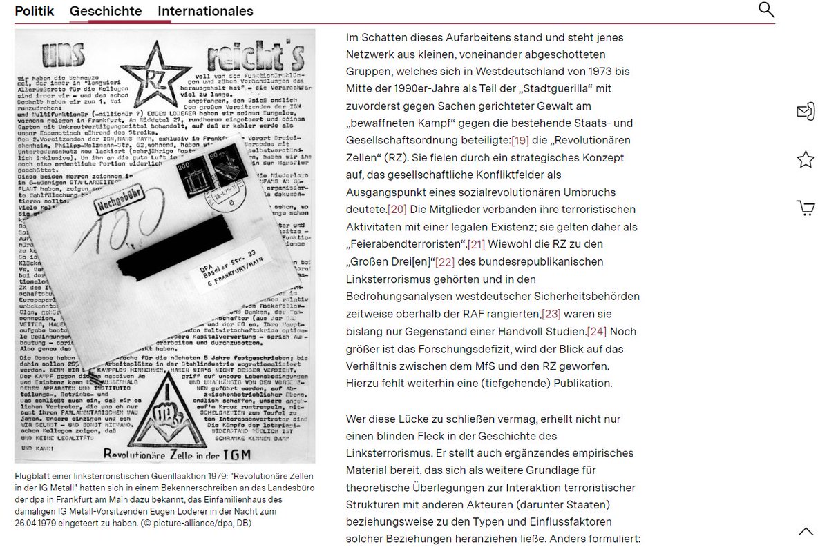 RobertWolff91's tweet photo. Wie der Autor zu Recht schreibt, ist das Verhältnis der #Stasi zur #RAF immer wieder in den Medien und in der Wissenschaft behandelt worden, hingegen ist das Verhältnis zwischen der #Stasi und der #B2J und den verschiedenen #RZ noch nicht Thema breiter Forschung gewesen. 4/18 https://t.co/Rb0hf5U1bQ