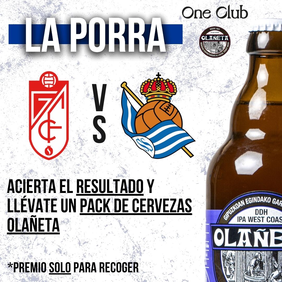 OneClub1909's tweet photo. 🪄 Vamos con la #PorraOneClub
❓¿Cómo acaba el #GranadaRealSociedad?
Acierta y llévate un pack @olaneta ✅
Solo + 18 🔞 https://t.co/JZRghgAo2c