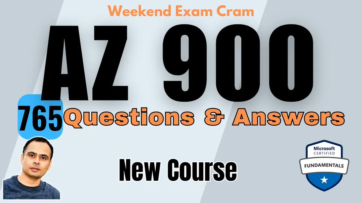 Dtechblackboard's tweet image. AZ-900: Weekend exam cram | 765 Questions | Documentation | Exam Tips | Exam Dumps
#azure #az900 #azurefundamentals #cloud #job #career #CareerOpportunities
