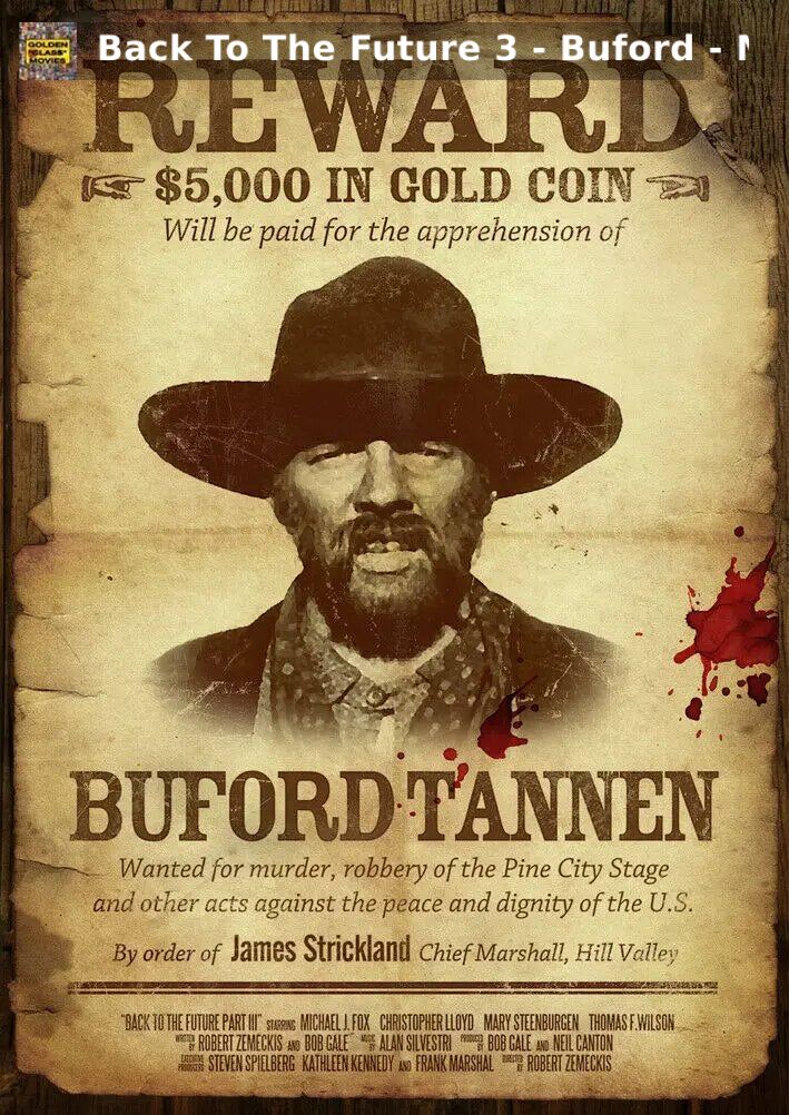 GOLDENCLASSMOVS's tweet photo. 🎬 Back To The Future 3 - Buford - Mad Dog Tannen Wanted Poster 🎬
by Golden Class Movies LTD starting at £22.99

Elevate your space with this stunning movie poster! 🌟
Shop Now 👉👉 https://t.co/R4BZfq4p6K 🎥

#MoviePoster #HomeDecor #CinematicArt https://t.co/7Vak0Qx44F