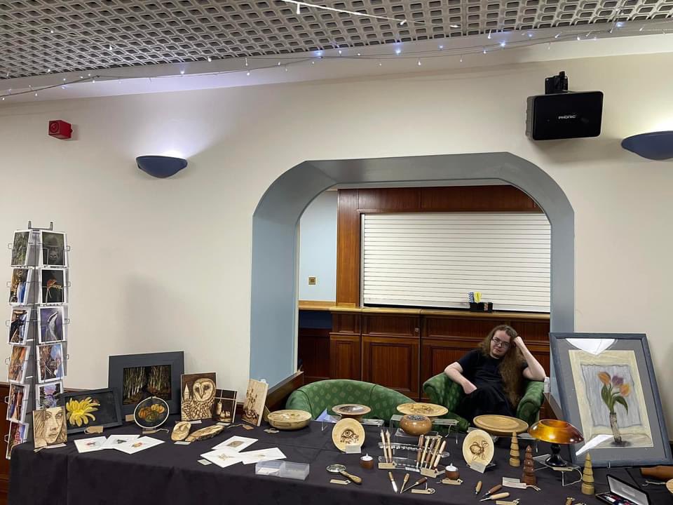 pennyirvineart's tweet photo. All set up with @NWoodturning for the North Coast Artists sale in the Pentland Hotel today. 11-3 https://t.co/NKTfll3ps5