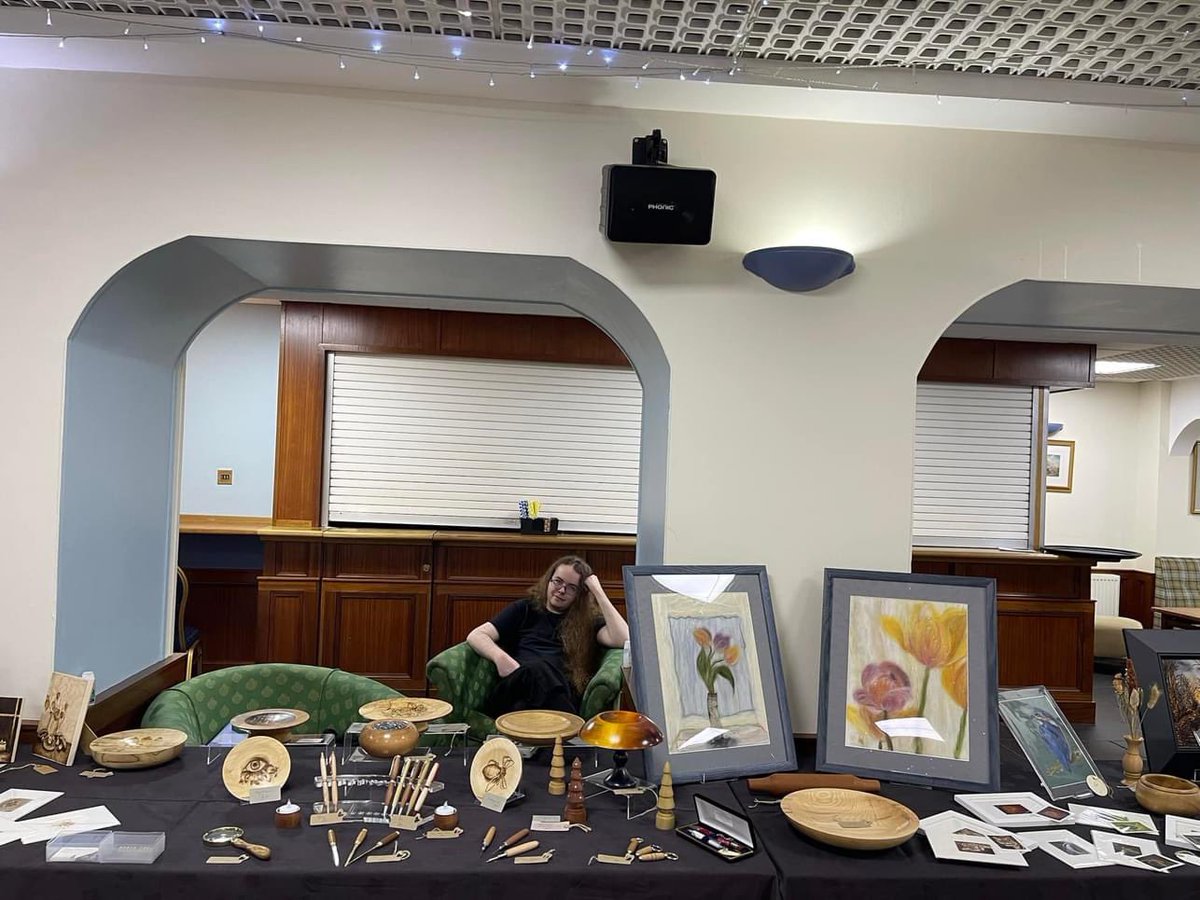 pennyirvineart's tweet photo. All set up with @NWoodturning for the North Coast Artists sale in the Pentland Hotel today. 11-3 https://t.co/NKTfll3ps5