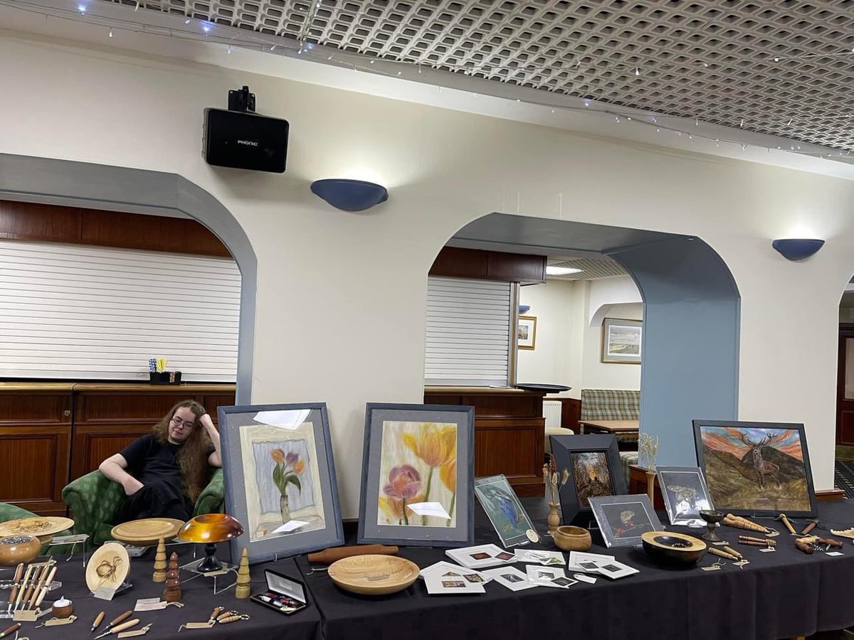 pennyirvineart's tweet photo. All set up with @NWoodturning for the North Coast Artists sale in the Pentland Hotel today. 11-3 https://t.co/NKTfll3ps5