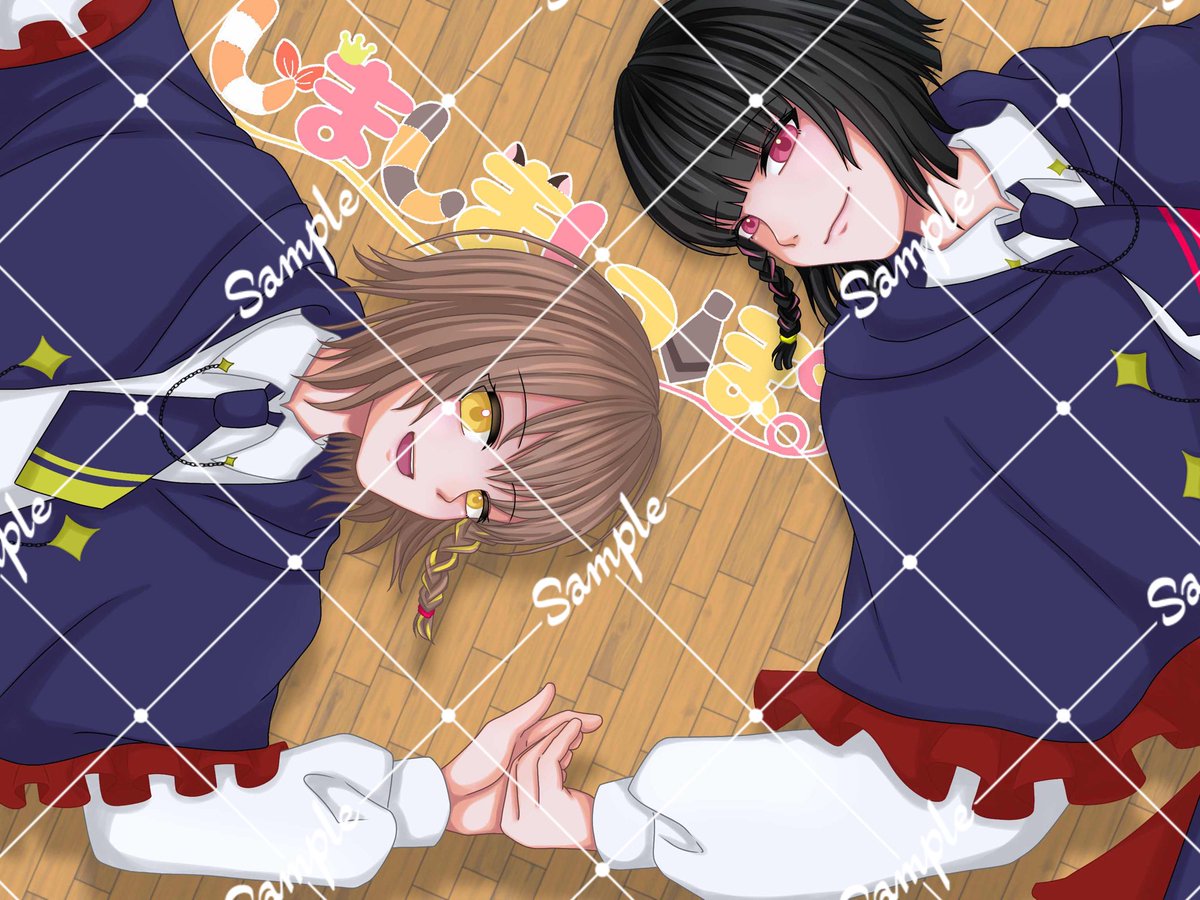 OKsimasimasippo's tweet photo. 遅くなりましたが皇子とのおそろい新衣装！！
可愛いだろー？
もちろん絵師は皇子です！！！
今月から月1でしまっぽ配信も始まるので楽しみにしててね！！
詳しくはもう暫くお待ちください

立ち絵のイ��リングと1枚絵のヘアゴムは相手の色なんだよー

(🪸)

#おうじとこまりのしましましっぽ https://t.co/PZqyUolxxQ