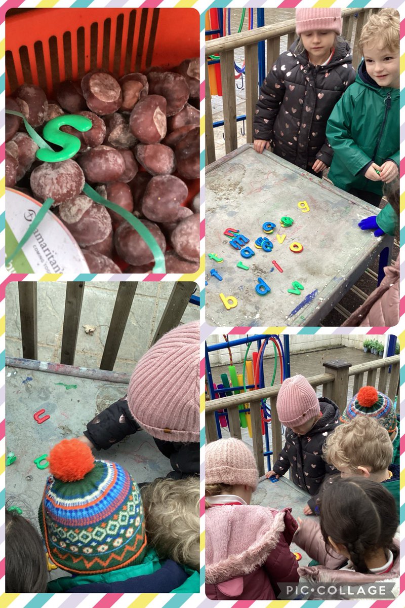 Seek and find activity to find sounds, then the children created their own CVC words #outdoorlearning #phonics