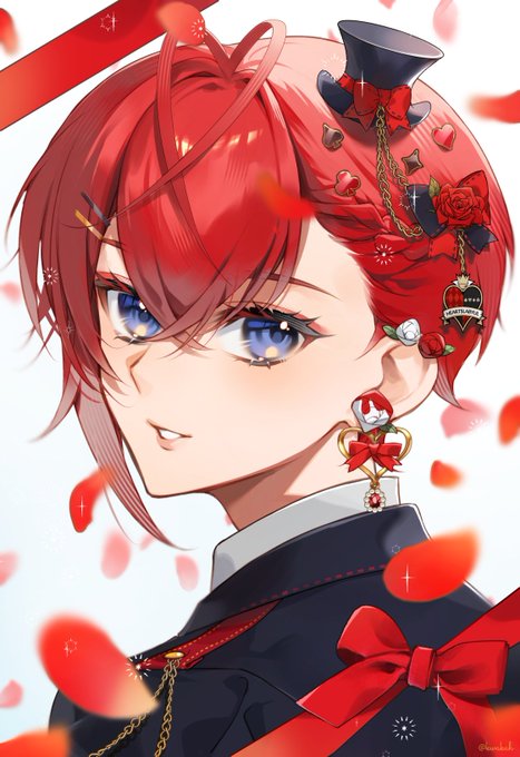 「bangs red rose」 illustration images(Latest)