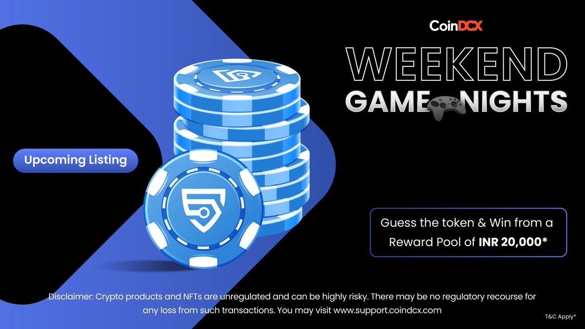 INR 20,000 Reward Pool - 10 Winners* All you gotta do is, 1. Comment and tag the crypto getting listed on CoinDCX soon 2. Add hashtags #CoinDCXListing and #WeekendGameNights 3. Tag one friend (minimum) 4. Repost the post Hint: The name of crypto starts with 'bits' 🚀 T&C* -…
