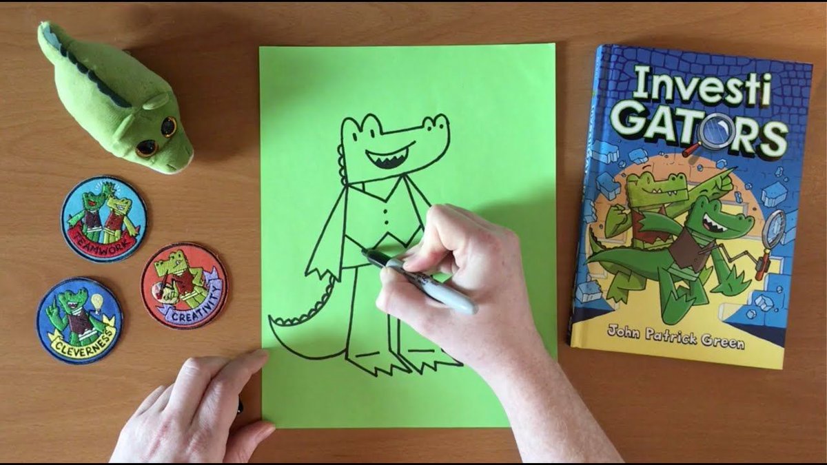 Click here to watch an entertaining cartooning lesson with John Patrick Green of the 'InvestiGators' series: buff.ly/3uZ0oY8. Register today for his Meet the Author appearance on March 16 at 4:00 p.m.! Tap here: buff.ly/3uZ0oY8.