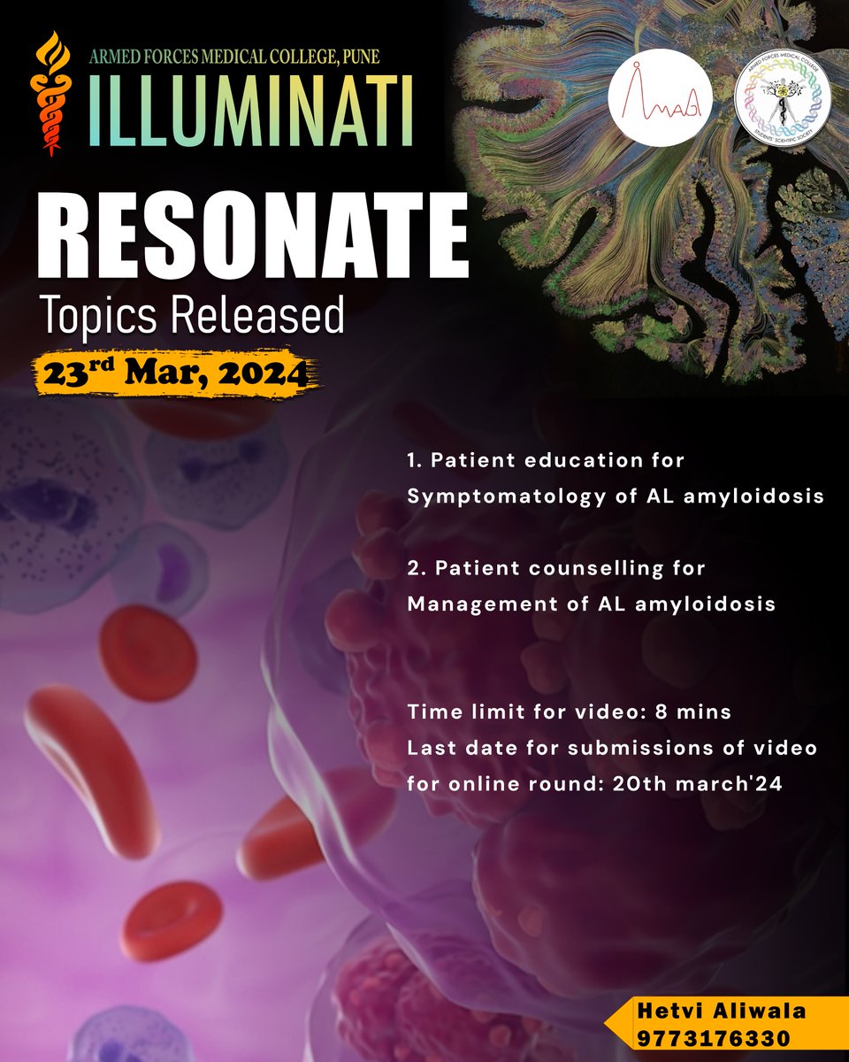 In continuation to the initiative by IMAGe (@IndMyAcGp) of taking hematology & plasma cell dyscrasias to UG level, we invite you all to participate in RESONATE on this year's topic related to Amyloidosis. @DrPMPGI @myelomaMD @HariMenon68 @reenanair1